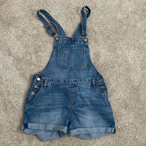 Old navy shortalls blue Jean denim women medium overalls